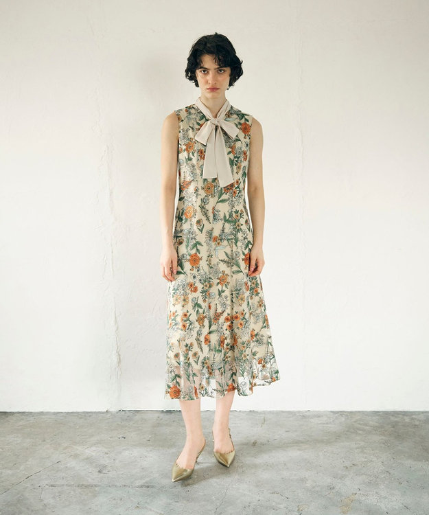 GRACE CONTINENTAL フラワーマーメイドドレス イエロー