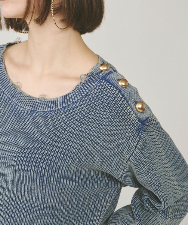 GRACE CONTINENTAL ピグメントニットトップ ネイビー