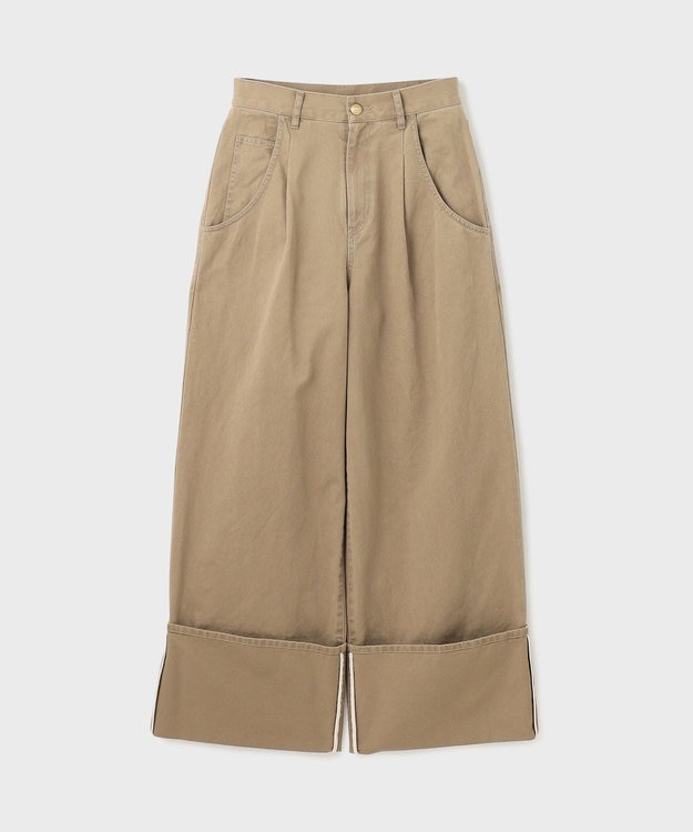 GRACE CONTINENTAL ロールアップワイドパンツ カーキ