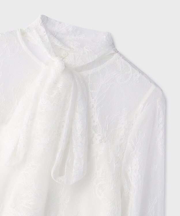 GRACE CONTINENTAL レースボウタイブラウス ホワイト