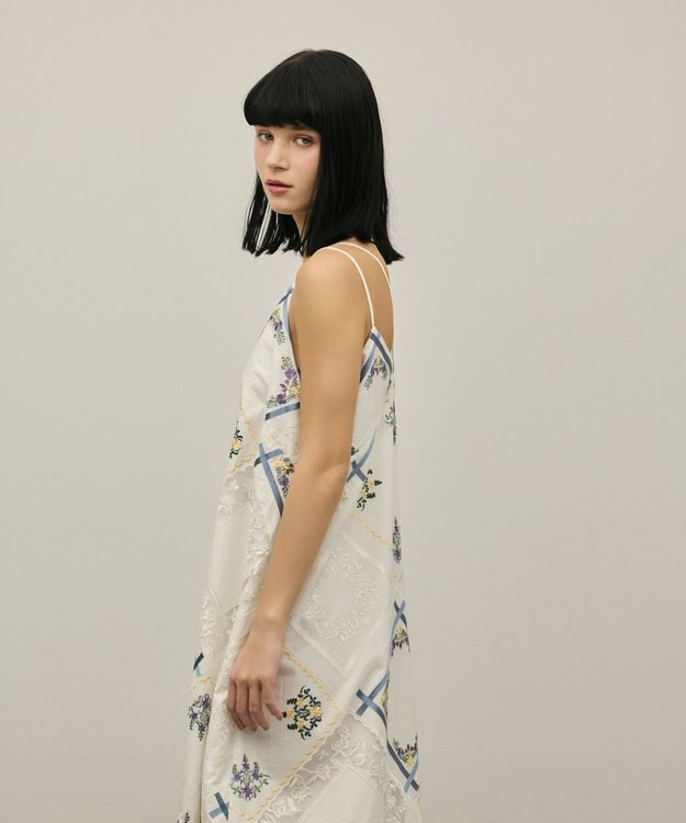 GRACE CONTINENTAL ハンカチパッチワークキャミワンピース ホワイト