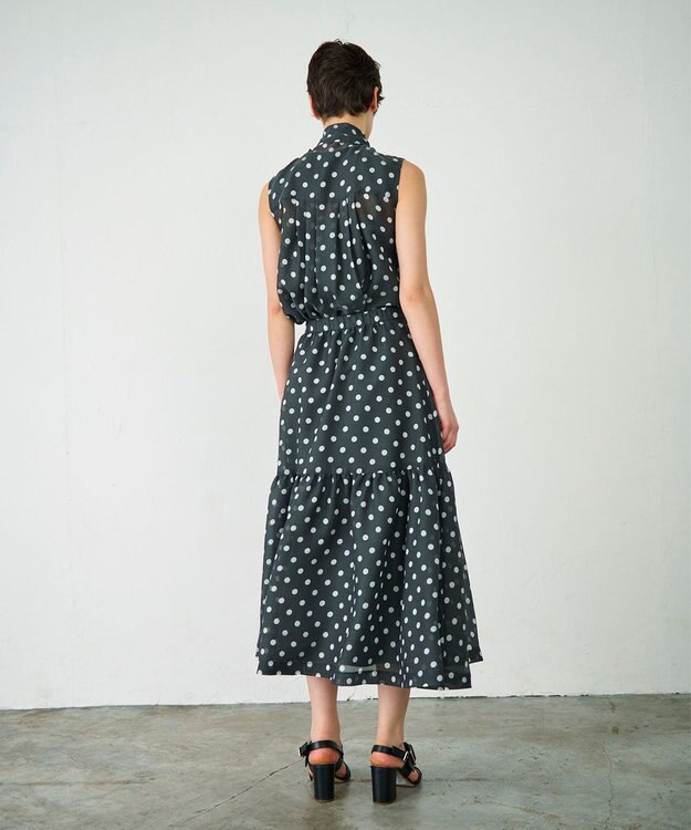 GRACE CONTINENTAL シアードットプリントブラウス ブラック