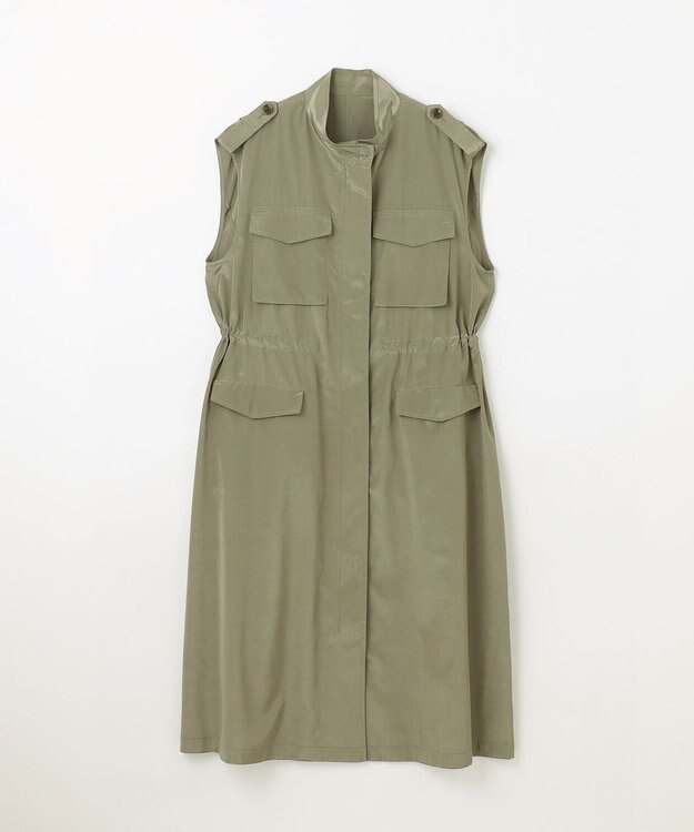 GRACE CONTINENTAL ミリタリーロングジレ カーキ