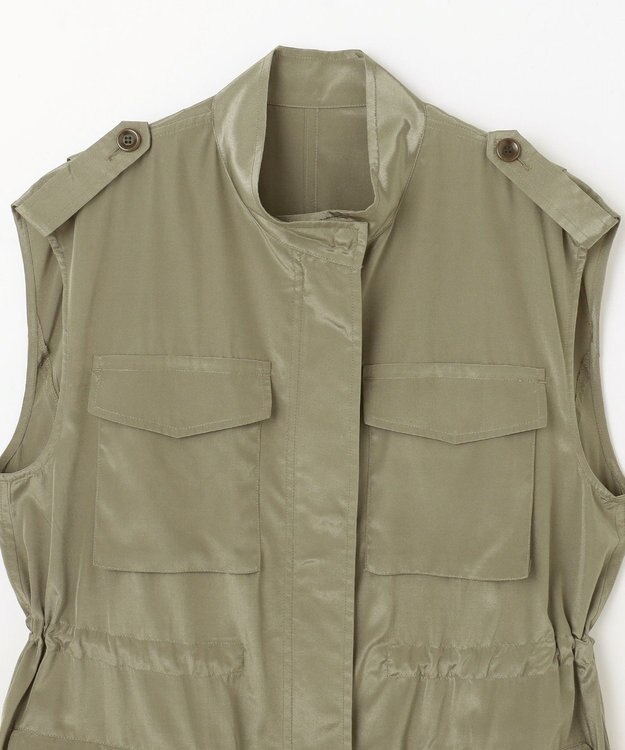 GRACE CONTINENTAL ミリタリーロングジレ カーキ