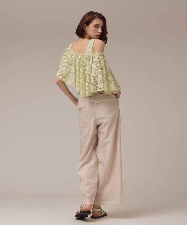 GRACE CONTINENTAL レースケープカットトップ ライトグリーン