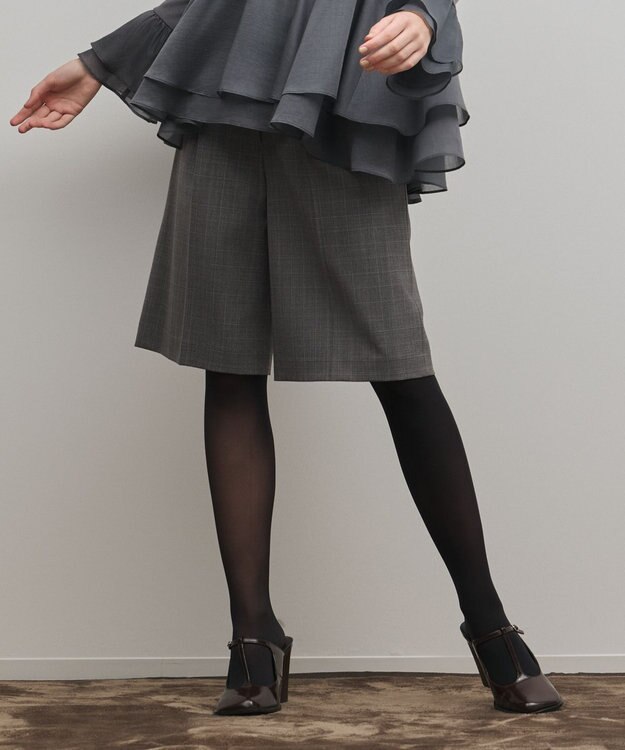 GRACE CONTINENTAL スーツ地ハーフパンツ グレンチェック