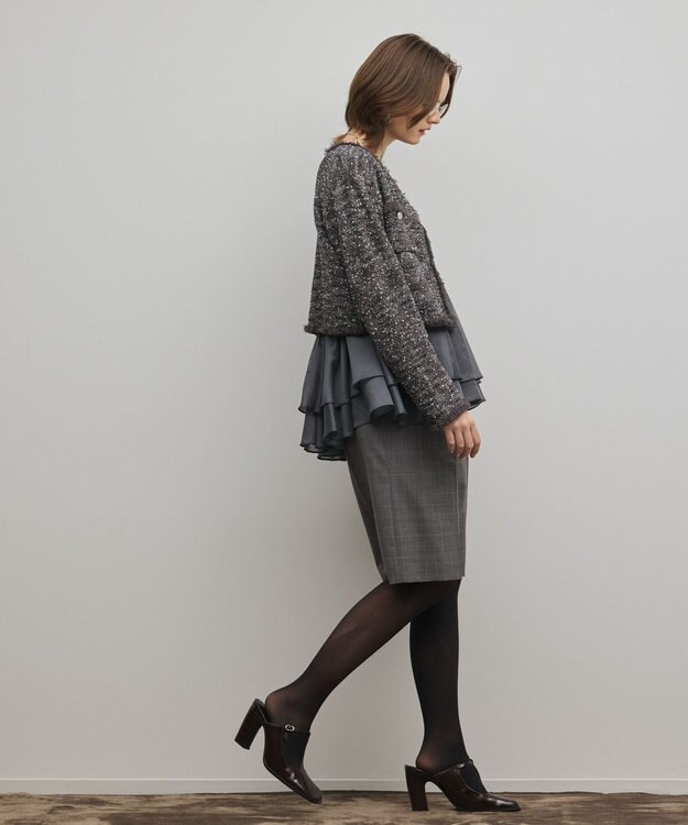 GRACE CONTINENTAL スーツ地ハーフパンツ グレンチェック