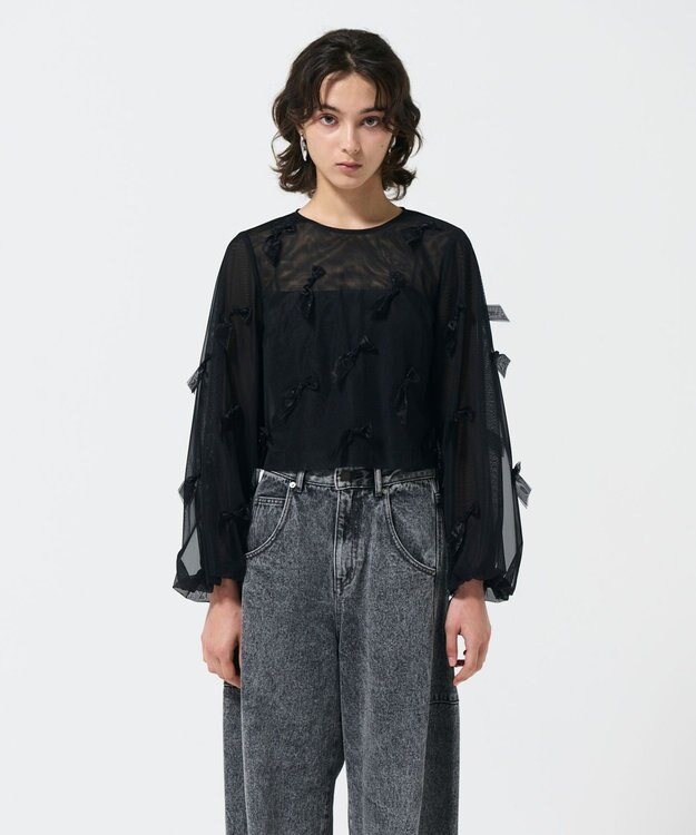 【美品】グレースコンチネンタル diagram ジャケット　帯ベルトリボン付 リボンチュールトップ / GRACE CONTINENTAL | GRACE CONTINENTAL