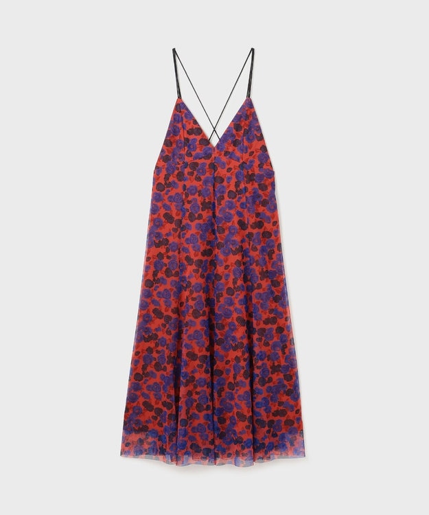 GRACE CONTINENTAL フラワーチュールプリントキャミワンピース レッド