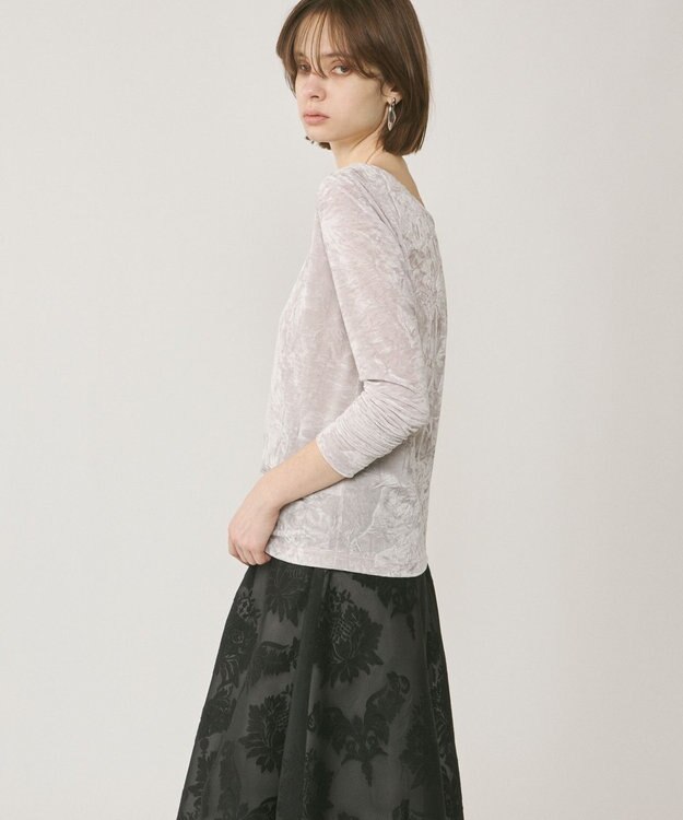 GRACE CONTINENTAL クラッシュベロアカットトップ ベージュ