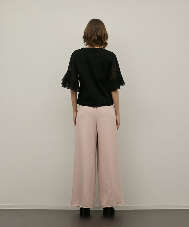 GRACE CONTINENTAL シフォンスリーブカットトップ ブラック