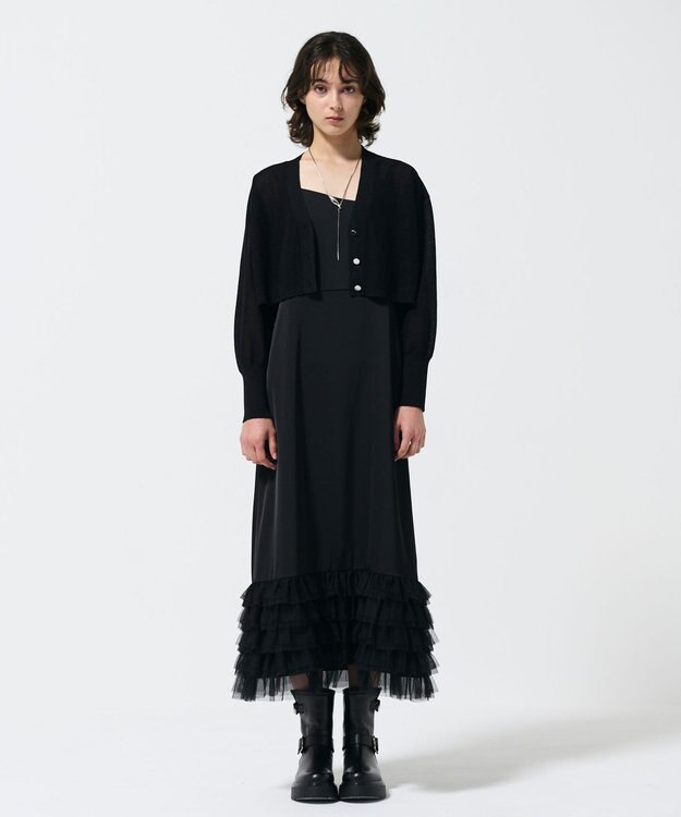 GRACE CONTINENTAL シアーカノコニットカーディガン ブラック