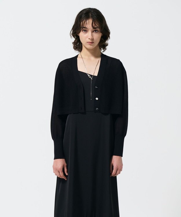 GRACE CONTINENTAL シアーカノコニットカーディガン ブラック