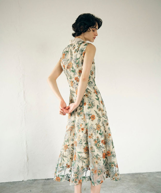 GRACE CONTINENTAL フラワーマーメイドドレス イエロー