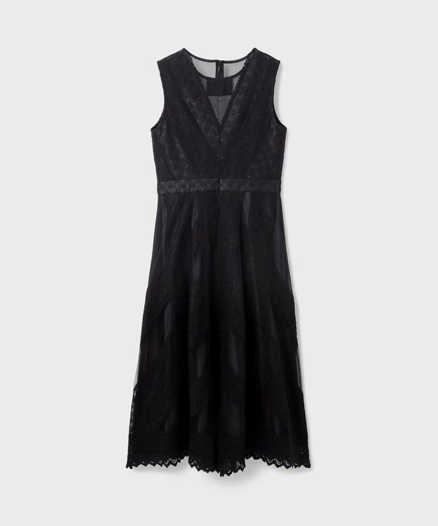 GRACE CONTINENTAL レースパッチワークドレス ブラック