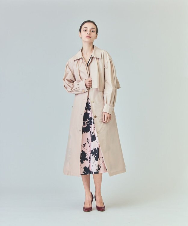 GRACE CONTINENTAL バイカラーボタニカルドレス ピンク