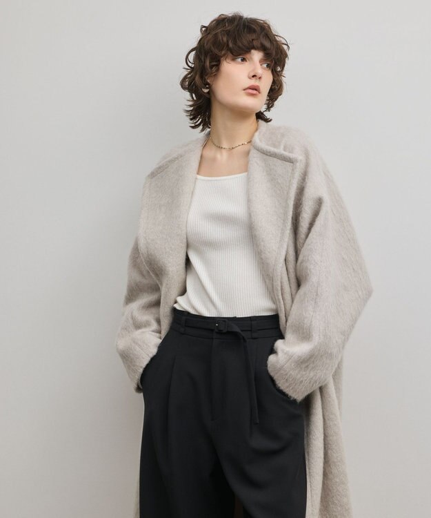 GRACE CONTINENTAL シャギードルマンコート グレー