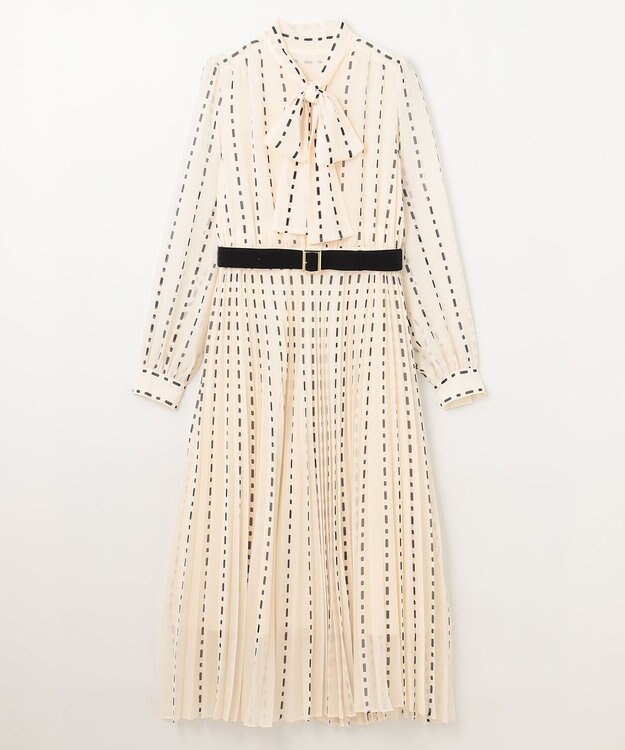 GRACE CONTINENTAL ドットストライププリントワンピース キナリ