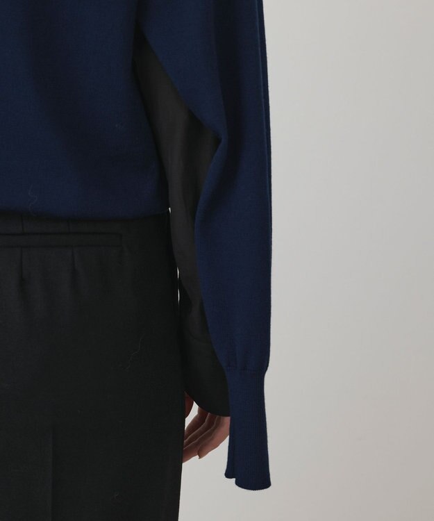 GRACE CONTINENTAL ウールスリットニットトップ ネイビー