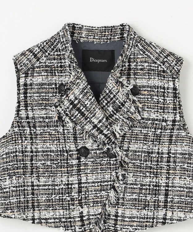 GRACE CONTINENTAL フリンジミニベスト ブラック