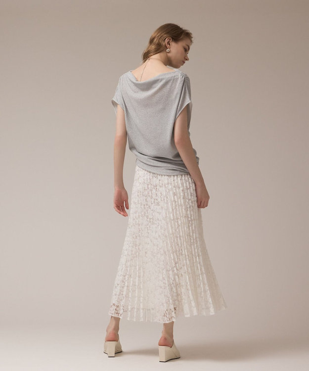 GRACE CONTINENTAL レースプリーツスカート ホワイト