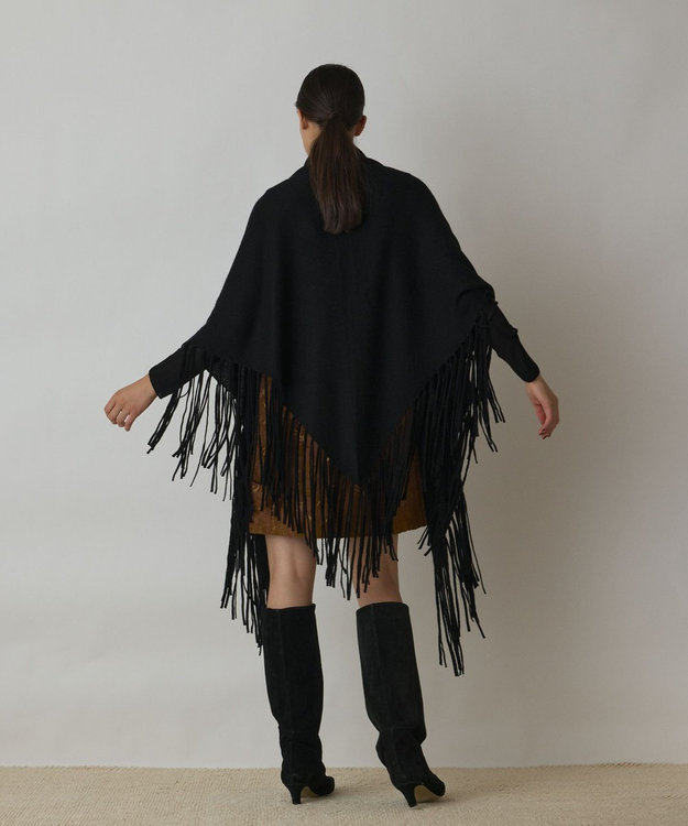 GRACE CONTINENTAL フリンジストール ブラック