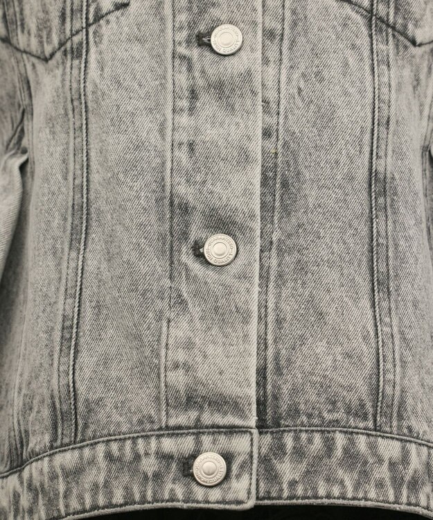 GRACE CONTINENTAL ペプラムデニムジャケット グレー