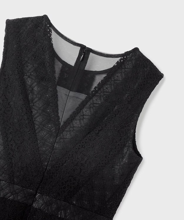 GRACE CONTINENTAL レースパッチワークドレス ブラック