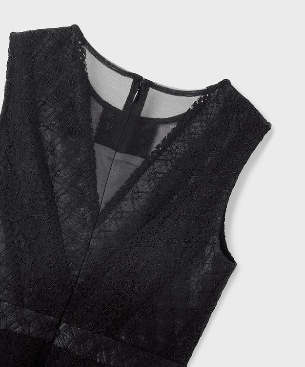 GRACE CONTINENTAL レースパッチワークドレス ブラック