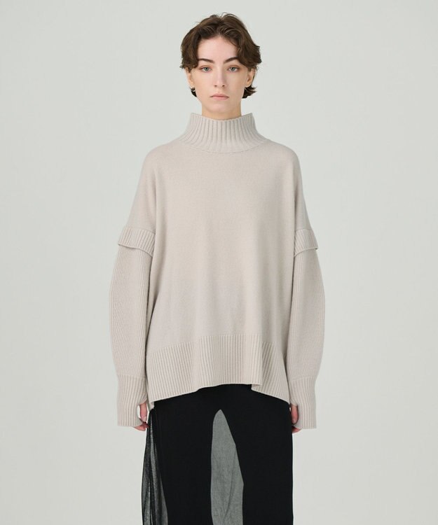 GRACE CONTINENTAL クーマラムニットトップ ベージュ