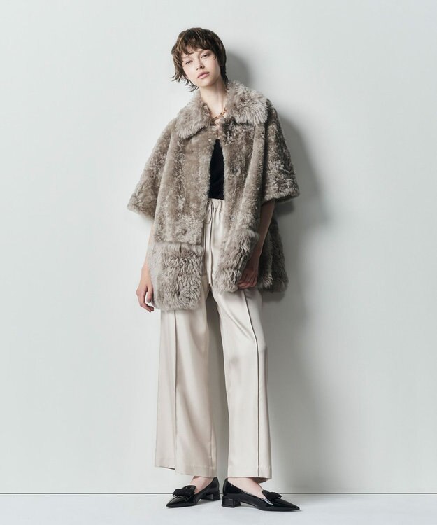 GRACE CONTINENTAL シルクツイルイージーパンツ ベージュ