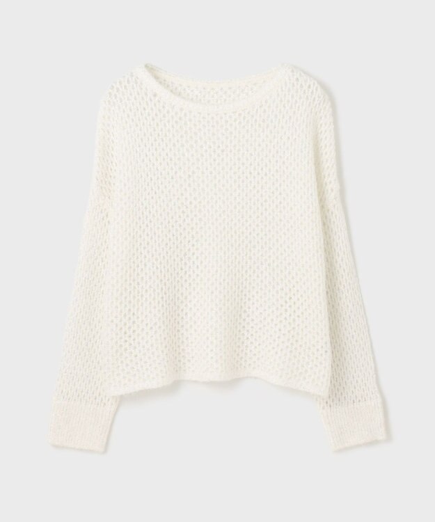 GRACE CONTINENTAL スパンメッシュニットトップ ホワイト