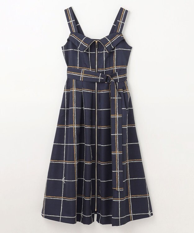 GRACE CONTINENTAL ロープチェックワンピース ネイビー