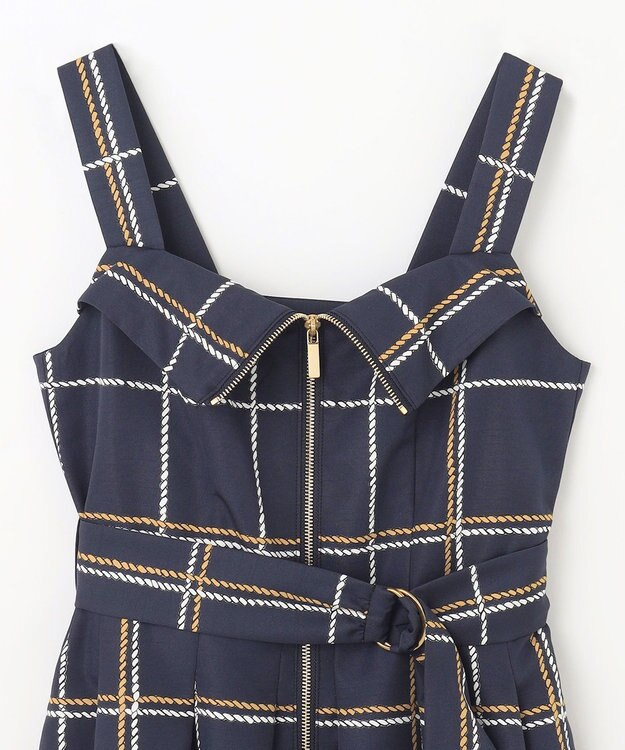 GRACE CONTINENTAL ロープチェックワンピース ネイビー