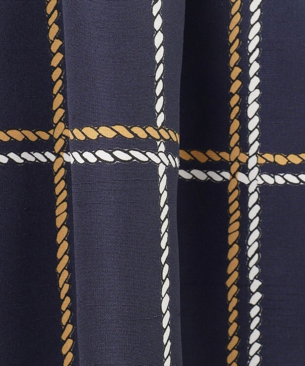 GRACE CONTINENTAL ロープチェックワンピース ネイビー