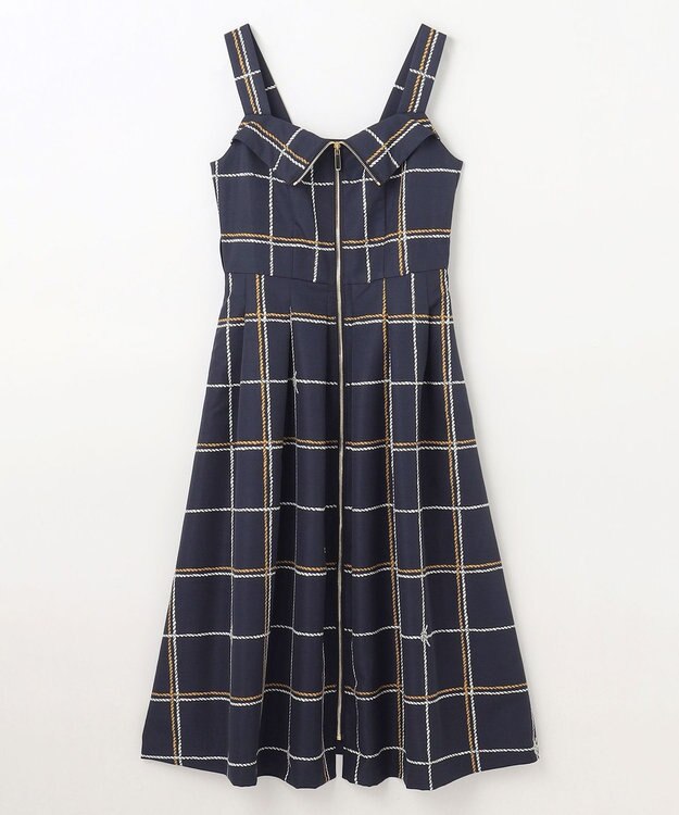 GRACE CONTINENTAL ロープチェックワンピース ネイビー
