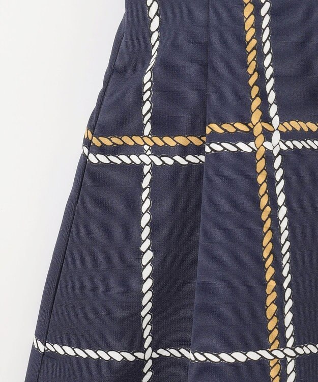 GRACE CONTINENTAL ロープチェックワンピース ネイビー