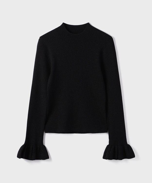 GRACE CONTINENTAL ラメリブニットトップ ブラック