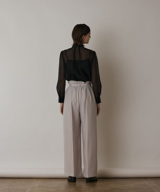 GRACE CONTINENTAL ドットオパールタイ付ブラウス ブラック