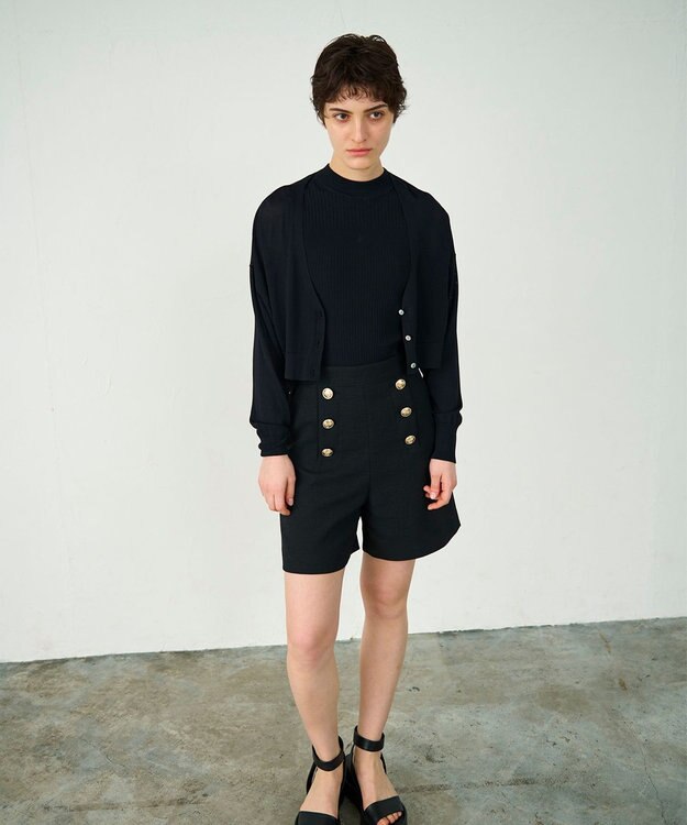 GRACE CONTINENTAL ハイネックリブニットトップ ブラック