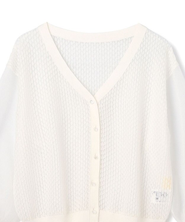 GRACE CONTINENTAL シアードルマンニットカーディガン ホワイト