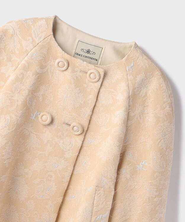 GRACE CONTINENTAL サラサジャガードケープジャケット ベージュ