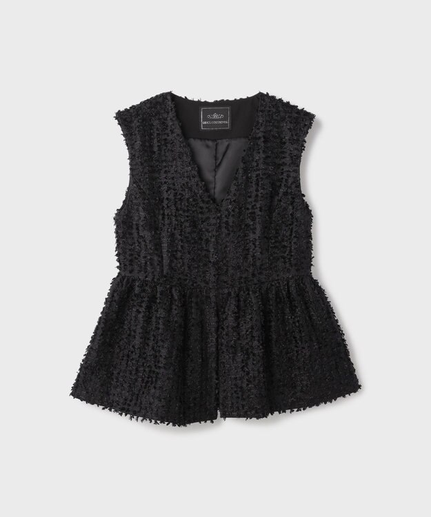 GRACE CONTINENTAL カットジャガードペプラムジレ ブラック