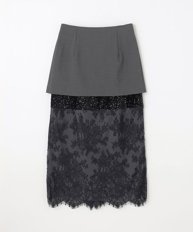 GRACE CONTINENTAL コンビタイトスカート グレー