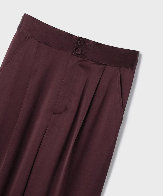 GRACE CONTINENTAL トリアセサテンワイドパンツ ブラウン