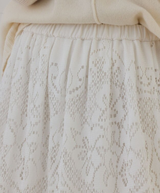 GRACE CONTINENTAL レースティアードスカート ホワイト