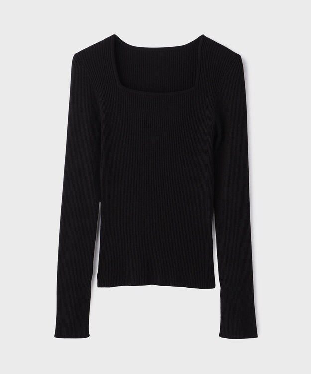 GRACE CONTINENTAL ハイゲージリブニットトップ ブラック