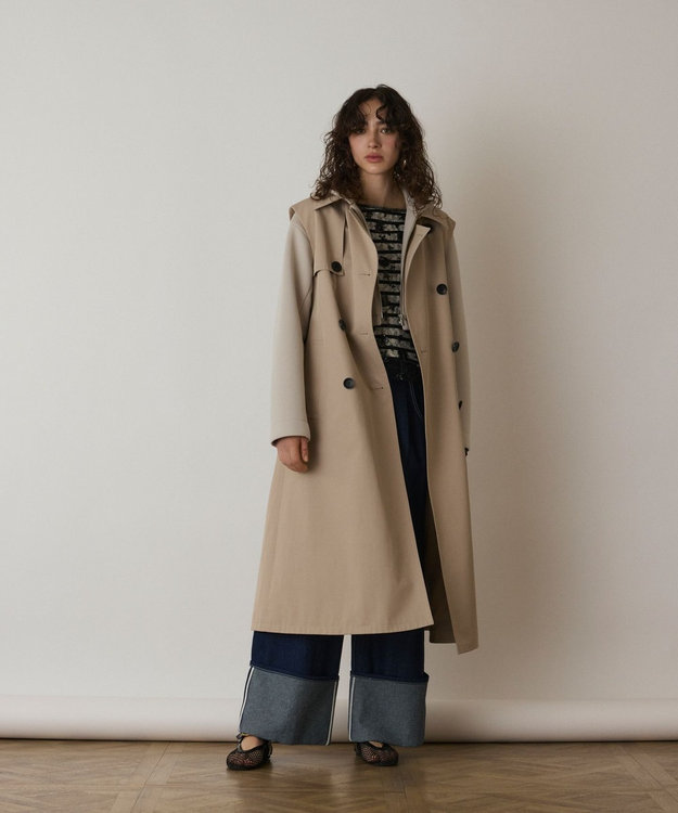 GRACE CONTINENTAL パーカーコンビトレンチ ベージュ