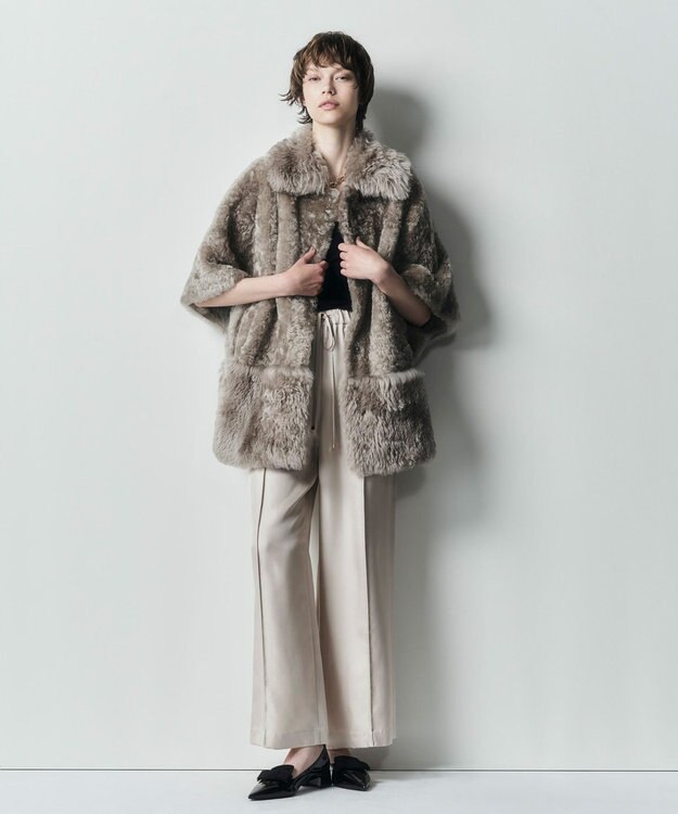 GRACE CONTINENTAL シルクツイルイージーパンツ ベージュ