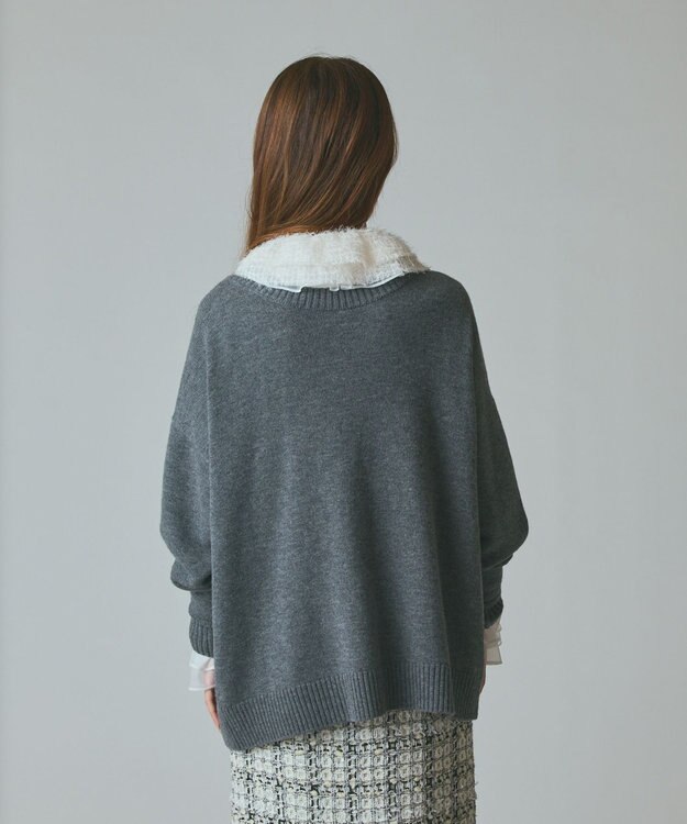 GRACE CONTINENTAL 前後2WAYニットカーディガン グレー